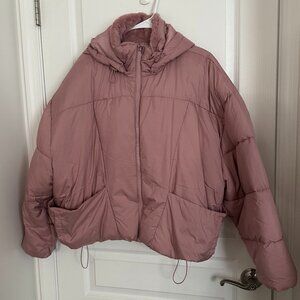 NWT Women's Arizona Cropped Puffer Jacket - XXL - Dusty Pink